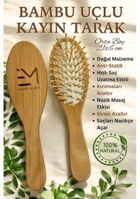 Resim Bambu Uçlu Kayın Tarak Doğal Malzeme Hızlı Saç Uzatma Etkili 