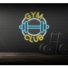 Resim Twins Led Gym Club Yazılı Ve Şekilli Neon Tabela Buz Mavisi Model:model:29413366 Buz Mavisi 