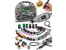 Resim Proxtech 211PCS 450 Watt 6 Kademe Devir Ayarlı Pvc Çantalı Hobi Gravür Seti Mini Taşlama Esnek Şaft Hediye 