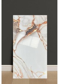 Resim 30x60cm Gold-bakır Mermer Desen Yapışkanlı Banyo,tezgah Arası Kaplama Duvar Paneli Kağıdı Tx-078 Gold - Krem 