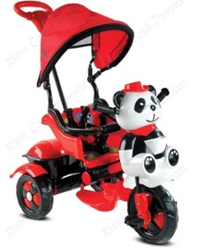 Resim Babyhope 127 Panda Üçteker 1-2-3-4 Yaş Arası Kontrollü Bebek Bisikleti - Kırmızı-siyah 