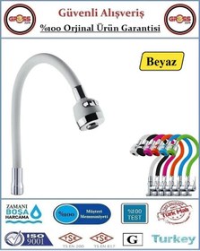 Resim Spiralli Esnek Mutfak Evye Batarya Borusu - Beyaz Beyaz 