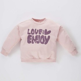 Resim Defacto Kız Bebek Bisiklet Yaka Baskılı İçi Yumuşak Tüylü İnce Sweatshirt B9641a523wnpr330 