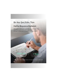 Resim Apple Uyumlu iPad Air 8 Pro Tablet Kalemi Sessiz Doğal Yazı Deneyimi 20 Saat Kullanım Usb-c Hızlı Şarj 