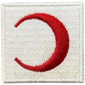 Resim Ex Patch Beyaz Zemin Kızılay Logolu Nakış Patch 5 X 5 Cm 