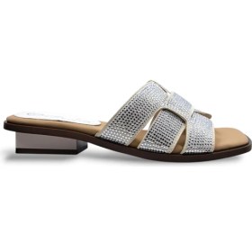Resim Guja G26Y467 Alçak Topuklu (3 Cm) Rhinestones Taşlı Bej Renk Şık Kadın Terlik 