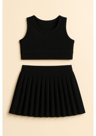 Resim My Kids Wear Kız Cocuk Sort Eteklı Mayo Takımı 4 -14 Yas 11901 Siyah 