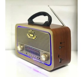Resim Ataşbey 301 Nostaljik Ahşap/kahve Usb-Tf Bluetooth 3 Band Klasik Radyo 