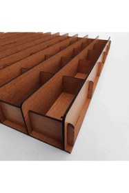 Resim Woodbu 1/64 Hobi Dikey Araba Rafı Ceviz 100 Araç 