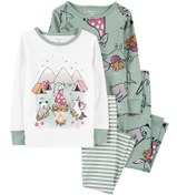 Resim Kız Bebek 4'lü Pijama Set 