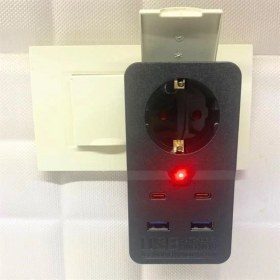 Resim Büro Ev Ofis Için 1priz 2typ-C 2usb Termal Akım Korumalı Grup Priz 