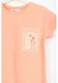 Resim Xo Kids Kız Çocuk Tişört 4-8 Yaş 38576 Somon 