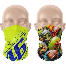 Resim Rossi Kask Desenli 2'li Set Boyunluk Bandana Outdoor Balaklava Yüz Maskesi Kafa Bandı 
