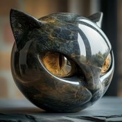 Resim Lüks Siyah Kedi Taş Benzeri Reçine Heykel - Şık Obsidyen Kaplama, Detaylı Mermer Gözler ve Sivri Kuulardan Oluşan, İnce El Boyaması Gibi Çalışma Dayalı, 1 Adet Ev/Ofis Dekoru ihtiyacınız yok Elektrikli Fantazi Temasınca Yapım: Hayvanseverleri ile Toplayıcılar Ile Sanatsal 1 ürün (Rezinden Üretim), 1 adet, 1. Kalite Bitiş şeklindeki dekoratif figurin 
