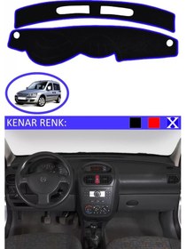 Resim Torpido Koruma Halısı Siyah Kenar Renk Mavi Opel Combo C 2001-2011 İle Uyumlu 