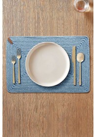 Resim Cesta El Yapımı Örgü Turkuaz Dikdörtgen Amerikan Servis 32x45 400 Turkuaz 