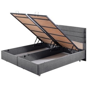 Resim Viyana İkili Set, Viyana Çift Kişilik Baza Başlık Seti Gri 140 x 190 