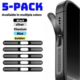 Resim Dayanıklı Metal Malzemeden Yapılmış Toz Geçirmez Ağlı 5 Adet iPhone 16/15/14/12 Serisi Hoparlör Kılıfı 