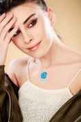 Resim Agai Silver Dokuz Gözlü Süryani Nazar Boncuğu Model Telkari Gümüş Kolye 