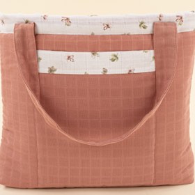 Resim Bebek Bakım Çantası - Gül Kurusu Muslin - Çiçekler 