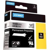 Resim DYMO Rhino Pro Sabit Polyester Şerit 19mmx5,5m MetalikGri\u002FSiyah (18487) 