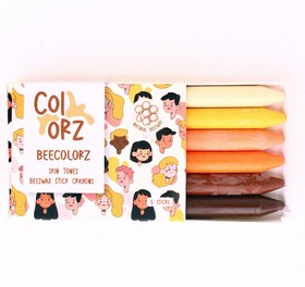 Resim 6lı Ten Renkleri Doğal Balmumu Sert Kalem Pastel Boya Seti 