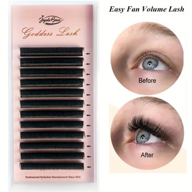 Resim JB Jeyelabeau Kolay Fan Hacimli Kirpik Uzatma Seti - 0.07mm Kalınlık, Kendiliğinden Açan & Hızlı Çiçeklenme, Başlangıç Dostu, Kendin Yap Kirpik Aşı Kiti 