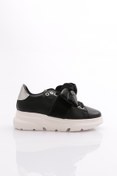Resim Dgn Kadın Kalın Taban Fiyonklu Sneakers Ayakkabı Siyah-beyaz 15299643118 