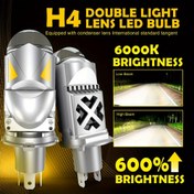 Resim 200W H4 Bi Mini LED Projeksiyon Lensli Far Ampulleri CANBUS 8570 CSP Çipli Turbo Fan LHD 6000K Otomatik Sis Lambası 12V 24V 
