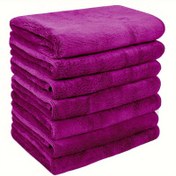 Resim 5 Paket Yumuşak Havlu Hızlı Kuruyan Yüz Bezleri - Yeniden Kullanılabilir Makyaj Temizleme Bezleri - Mikrofiber Yüz Bezleri - Yüz Makyajını Yıkamak İçin - Şarap Kırmızı - Polyester Malzeme 