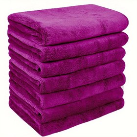 Resim 5 Paket Yumuşak Havlu Hızlı Kuruyan Yüz Bezleri - Yeniden Kullanılabilir Makyaj Temizleme Bezleri - Mikrofiber Yüz Bezleri - Yüz Makyajını Yıkamak İçin - Şarap Kırmızı - Polyester Malzeme 