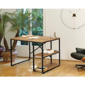 Resim Mobilyasarayı Mobilya Sarayı Ahşap Raflı Metal Lüks Çalışma Masası (517956726) 