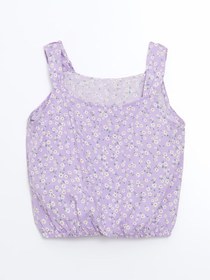 Resim LC Waikiki Kare Yaka Çiçekli Kız Çocuk Crop Bluz 