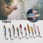 Resim 10 adet Balıkçılık Jig Demir Plaka Balıkçılık Yemi, Açık Balıkçılık Jig, 1.68g ve 3.22g Karışık Akış Dökülen Payet Seti. Gerçekçi Balık Gözü, Keskin Tek saç tokası, Swimbait Gerçekçi. Akarsu Nehir Balıkçılığı için Uygun, Alabalık, At, Bass vb. için Uygun 