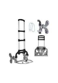 Resim Pro Seri 6 Tekerli 80kg Kapasiteli Merdiven Çıkabilen Katlanır Taşıma Arabası Koli Yük Paket Aracı 