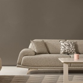 Resim Eymense Alyans Sırt Mekanizmalı Üçlü Koltuk Kanepe Kum Beji 
