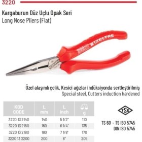 Resim Izeltaş 180 mm Kargaburun Düz Uçlu Opak Seri 3220 13 2180 