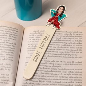 Resim Tangocu Kadın Karikatürlü Çubuk Kitap Ayracı 