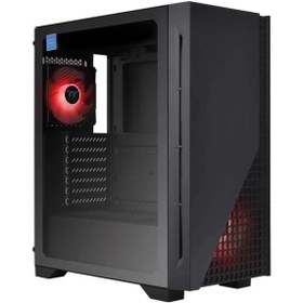 Resim H330 650W Kırmızı Ledli 2x120mm Fanlı Tempered Glass Pencereli Oyuncu Kasası 