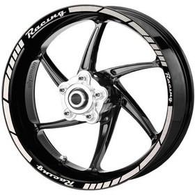 Resim Deeb Motosiklet Jant Şeridi Universal Racing Beyaz Beyaz Model X N11.34805 