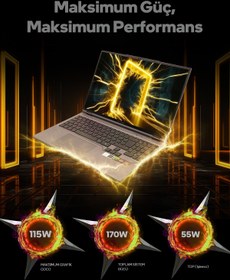 Resim Game Garaj Slayer R9T-5050-C2 R9-7845HX 32 GB 2 TB SSD RTX5050 16" Free Dos Dizüstü Bilgisayar 