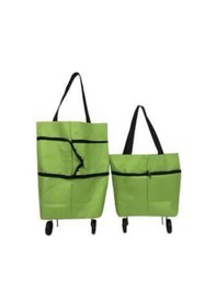 Resim Katlanabilir Tekerlekli Çantalı Çarşı Pazar Arabası Alışveriş Çan 