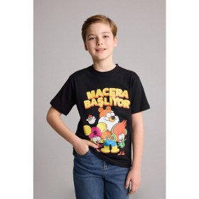 Resim DeFacto Süper 1 Takım New Regular Fit Bisiklet Yaka Kısa Kollu Tişört Erkek Çocuk H7924A826HS 