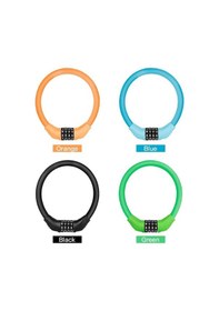 Resim Bisiklet Elektrikli Scooter Cep Boyutunda Taşınabilir 4 Haneli Özel Şifre Kablo Kilidi Siyah Çok Renkli 