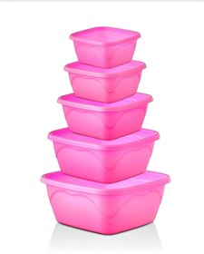 Resim 5li Kare Plastik Badya Leğen Iç Içe Set Mini 