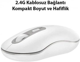 Resim HOCO GM21 Platinium 1600dPi 2.4G Bluetooth Kablosuz Optik Mouse Beyaz 