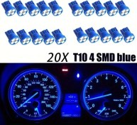 Resim Tongdashop 20 Adet T10 4smd Mavi Led Gösterge Paneli Aydınlatma Ampulü 12v Araç İçin Kolay Kurulum 
