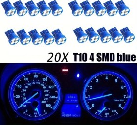 Resim Tongdashop 20 Adet T10 4smd Mavi Led Gösterge Paneli Aydınlatma Ampulü 12v Araç İçin Kolay Kurulum 