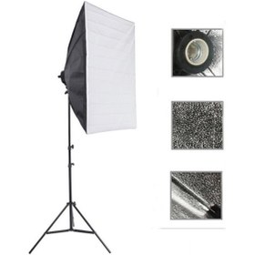 Resim Deyatech Softbox 50X70Cm Tek Duyulu Sürekli Video Işığı Yotuber Kit Makeup Kit 