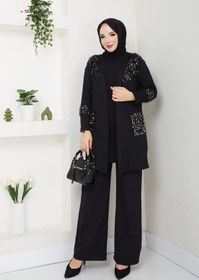 Resim CNG MODA Tesettür Pul Payet Garnili Hırka 